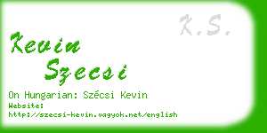kevin szecsi business card