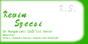 kevin szecsi business card